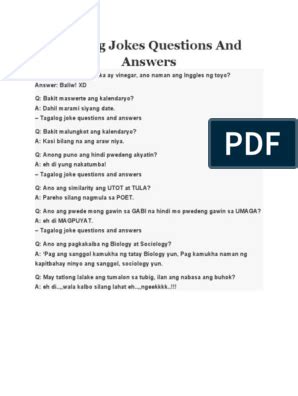 Easy Logic Questions and Answers Tagalog: Read/Download.